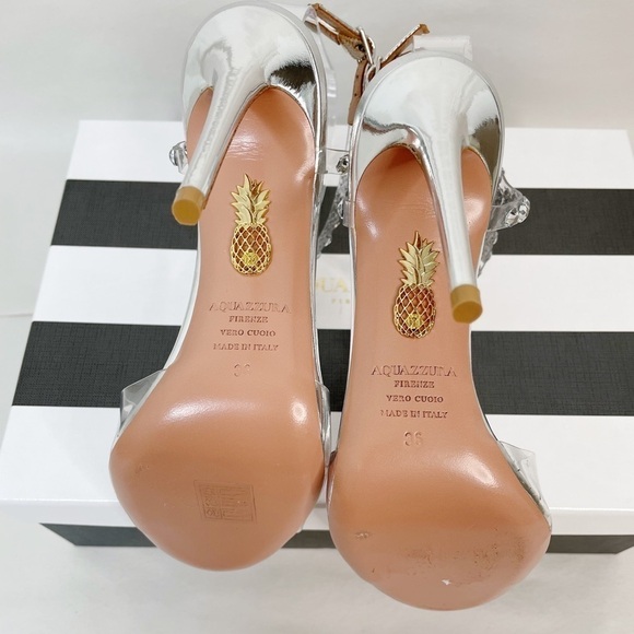 Aquazzura Shine 105 Embellished Crystal PVC Heels - Picture 8 of 11